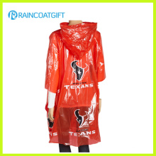 Cabo vermelho adulto do poncho da chuva do PE para a promoção (RPE-181)